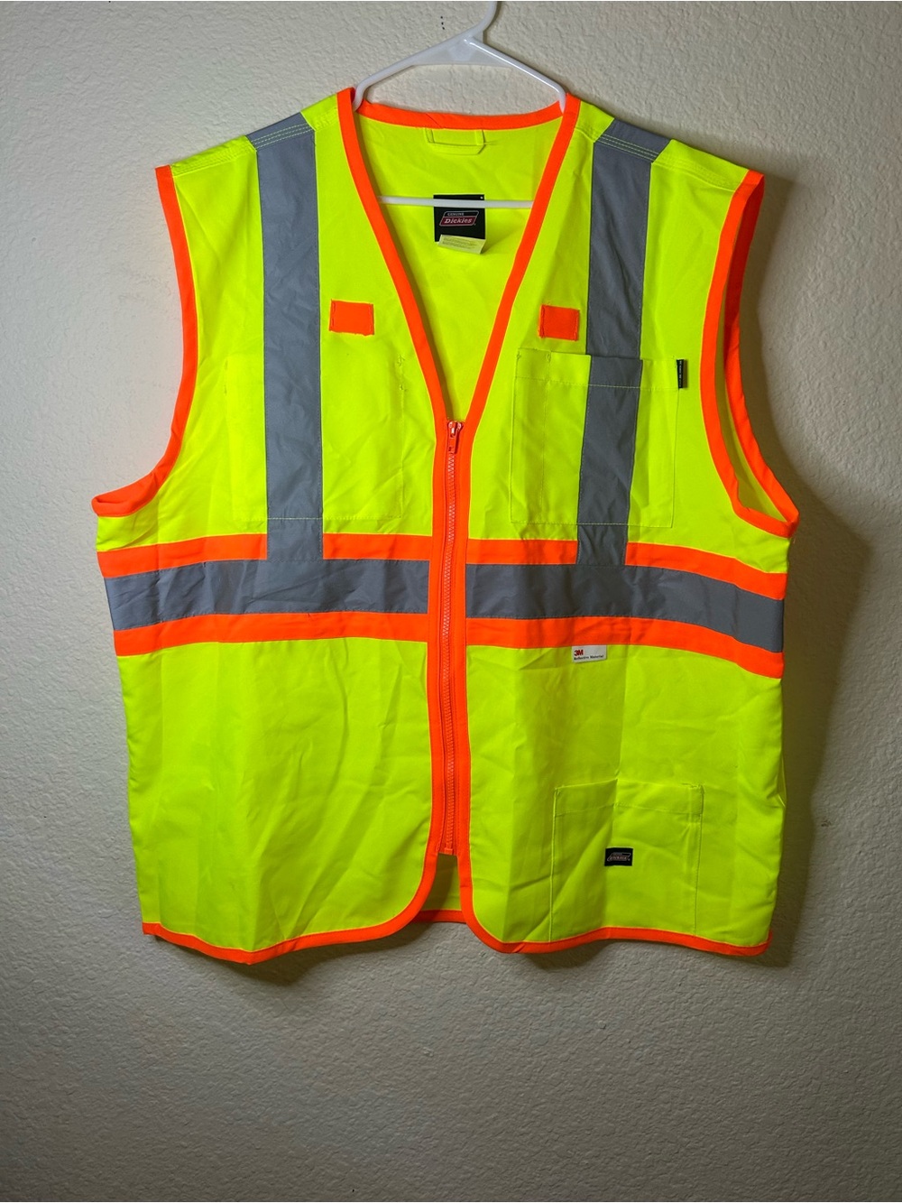 Dickies 3M High-Visibility Safety Vest - Neon‎ Yellow with Orange Trim Work